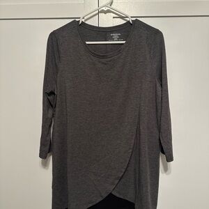 Motherhood Maternity/Nursing Charcoal Gray Women's Top